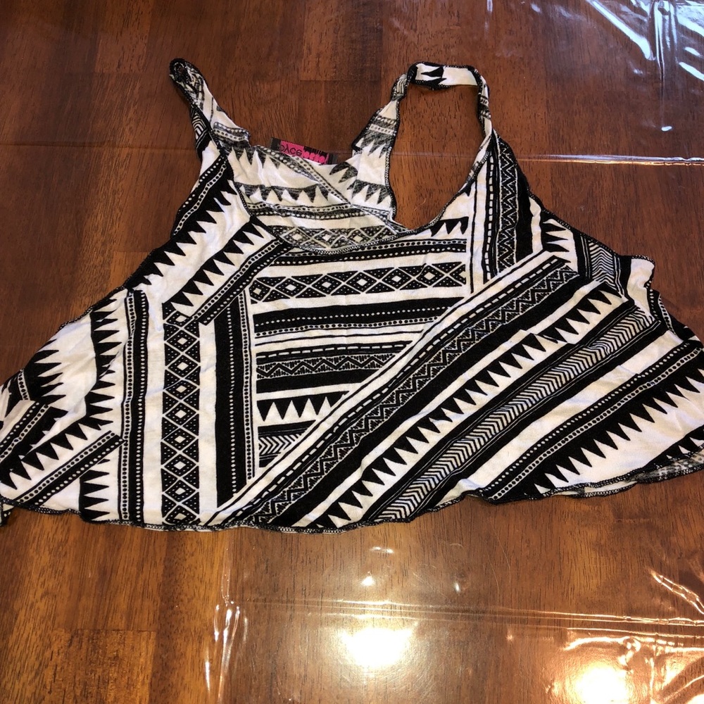 Aztec black and white Crop Top